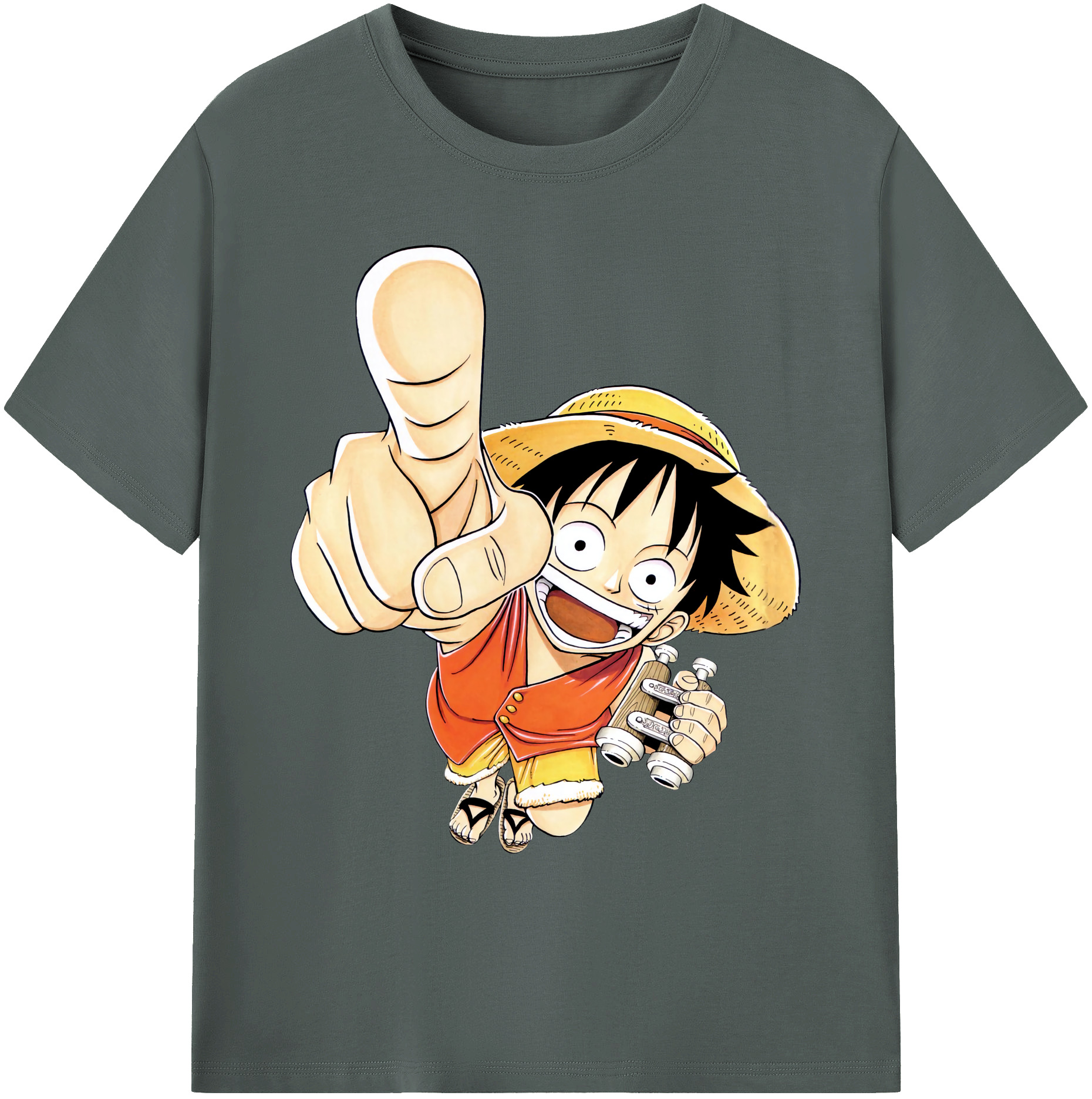 ワンピース モンキー・D・ルフィ ONE PIECE Monkey D. Luffy 綿100％ メンズ半袖Tシャツ｜肌触りやわらか＆通気性